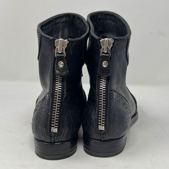 MoMa Mens Black Leather Ankle Boots Zip Chelsea Size US 7.5 Made In Italy 38 - Picture 4 of 8
